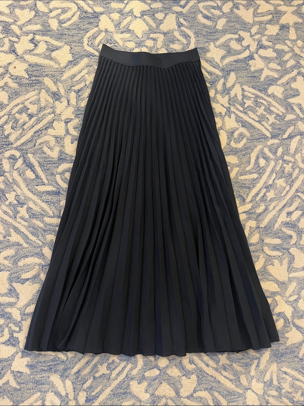 H&M navy Pleated Maxi Skirt